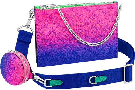 Louis Vuitton Trio Pouch Taurillon Illusion Blue/Pink 